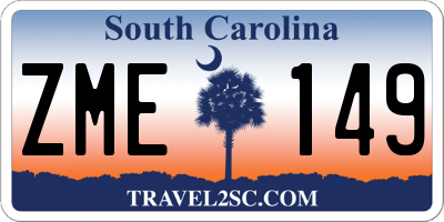 SC license plate ZME149
