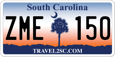 SC license plate ZME150