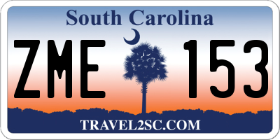 SC license plate ZME153