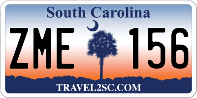 SC license plate ZME156