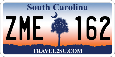SC license plate ZME162