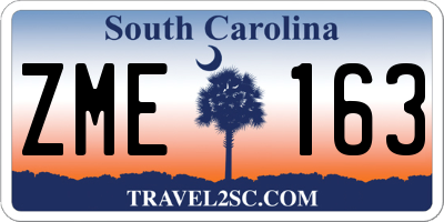 SC license plate ZME163