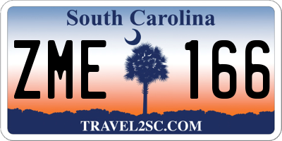 SC license plate ZME166