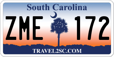 SC license plate ZME172