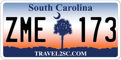 SC license plate ZME173