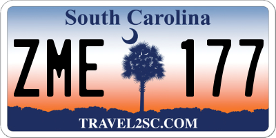 SC license plate ZME177