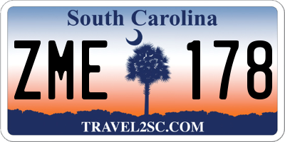 SC license plate ZME178