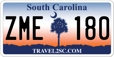 SC license plate ZME180
