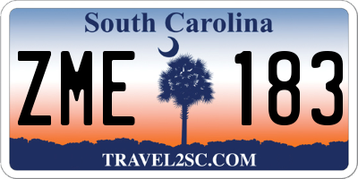 SC license plate ZME183