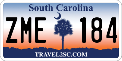 SC license plate ZME184