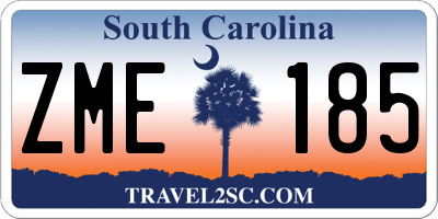 SC license plate ZME185