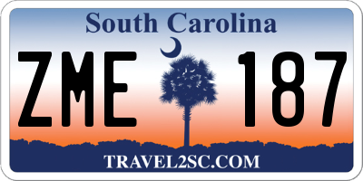 SC license plate ZME187