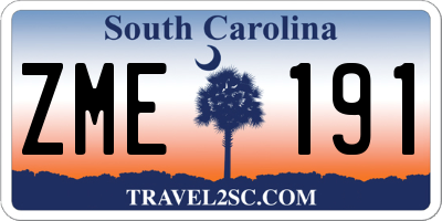 SC license plate ZME191