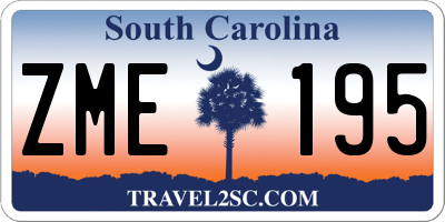 SC license plate ZME195