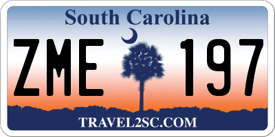SC license plate ZME197