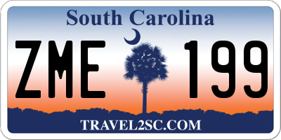SC license plate ZME199
