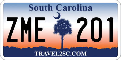 SC license plate ZME201