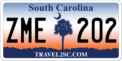 SC license plate ZME202