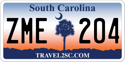 SC license plate ZME204