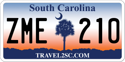 SC license plate ZME210