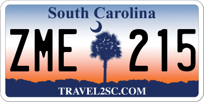 SC license plate ZME215