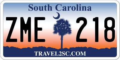 SC license plate ZME218