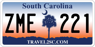 SC license plate ZME221