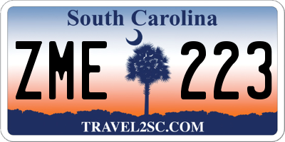 SC license plate ZME223