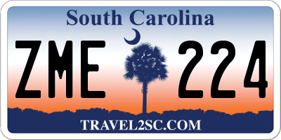 SC license plate ZME224