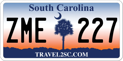 SC license plate ZME227