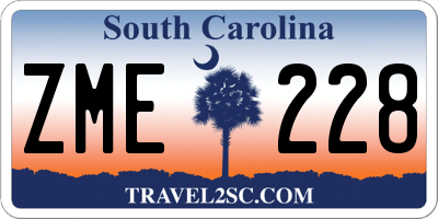 SC license plate ZME228