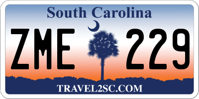 SC license plate ZME229