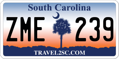 SC license plate ZME239