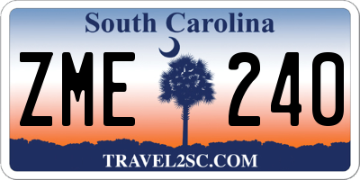 SC license plate ZME240