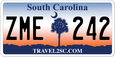 SC license plate ZME242