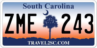 SC license plate ZME243