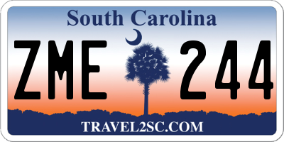 SC license plate ZME244
