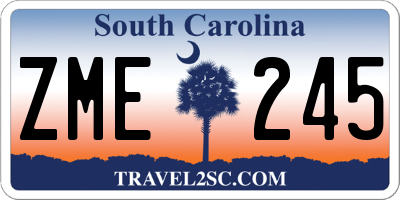SC license plate ZME245