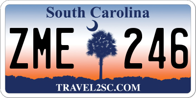 SC license plate ZME246