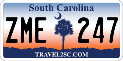 SC license plate ZME247