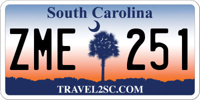 SC license plate ZME251