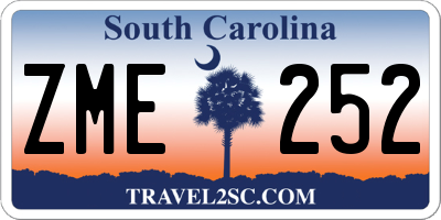 SC license plate ZME252
