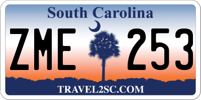 SC license plate ZME253