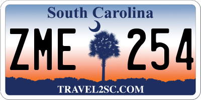 SC license plate ZME254