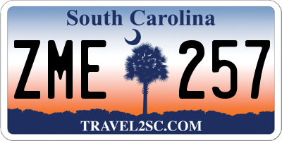 SC license plate ZME257