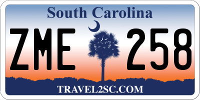 SC license plate ZME258