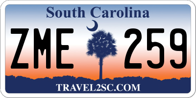 SC license plate ZME259