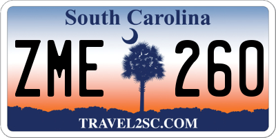 SC license plate ZME260