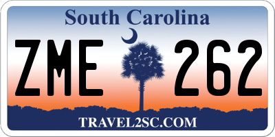 SC license plate ZME262