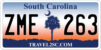 SC license plate ZME263